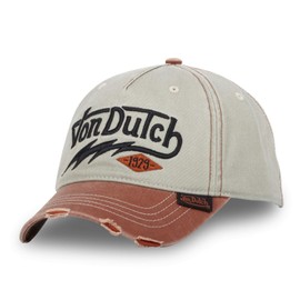 Von Dutch Mens Womens 100% Cotton Baseball Cap Thunder Adjustable Baseball Cap, Red/Cream Green