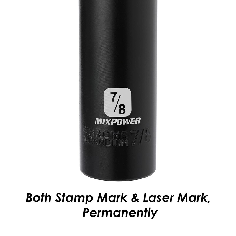 MIXPOWER 1/2-Inch Drive Deep Impact Socket - 7/8 Inch, SAE,