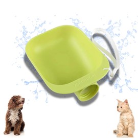 The Yzaar Water Bottle Attachment for Dogs and Cats | Travel Friendly | Leak-Proof | Portable | Detachable | Dishwasher-Safe | Pet-Safe | Easy-Clean (Green, Standard)