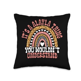 It's A Alayla Thing You Wouldn't Understand Name Leopard Funny Birthday Quote Alayla Throw Pillow, 16x16, Multicolor