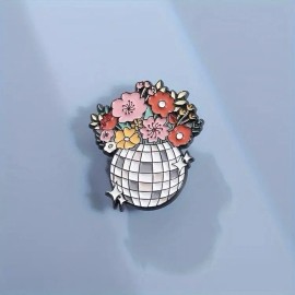 Enamel Pin - Disco Ball With Flowers -  So Pretty! Fragrant Floral Dance Party?