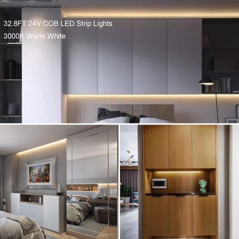 24 V COB LED Strip 10 m, Flexible CRI 90+