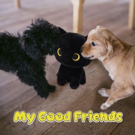 LSYDCARM Black Cat Plush Toy, Cute Black Cat Stuffed Animals Kawaii Black Cat Plushie Doll, Creative Soft Stuffed Cat Plush Toys for Kids Birthday Christmas