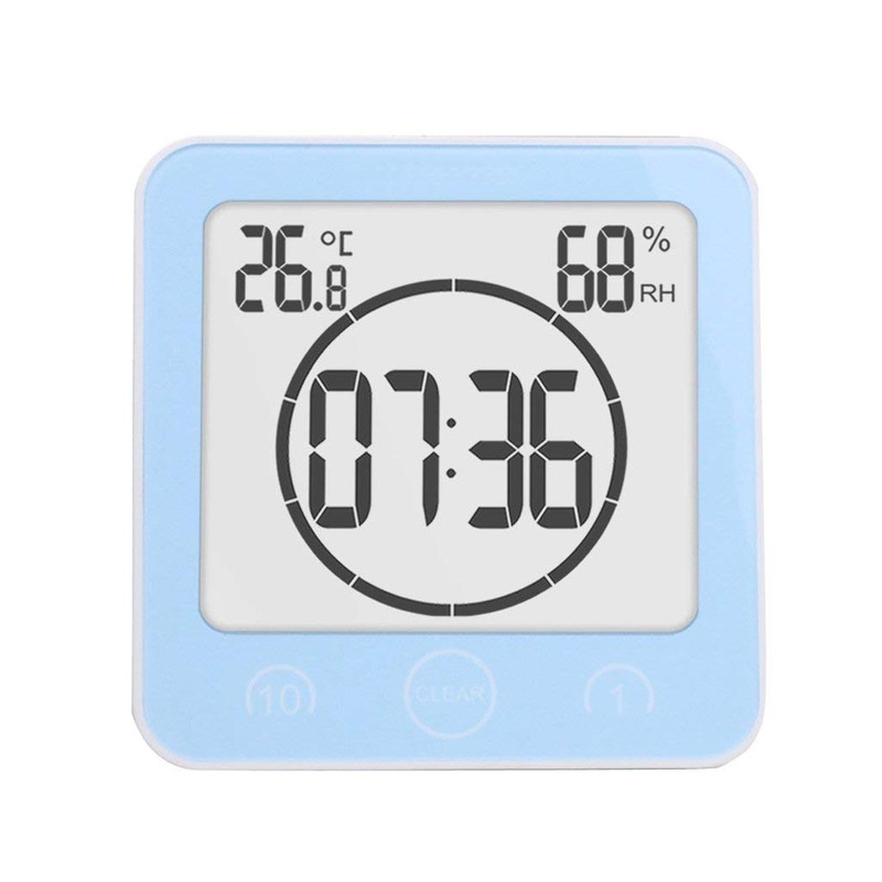 NOFIBAF Digital Bathroom Shower Wall Clock Timer with Alarm with