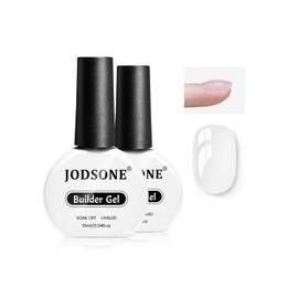JODSONE 2Pcs 10ml Builder Gel Set, Clear Gel Nail Strengthener for Thickening, Nail Extension, Apex Building, Repairing Broken Nails, Long Lasting DIY Nail Art Gift for Women