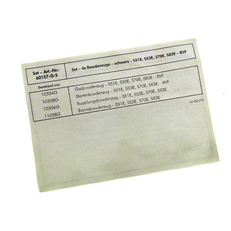 Motoflex Simson Enduro, S70 60157-G-S for Bowden Cable Set with