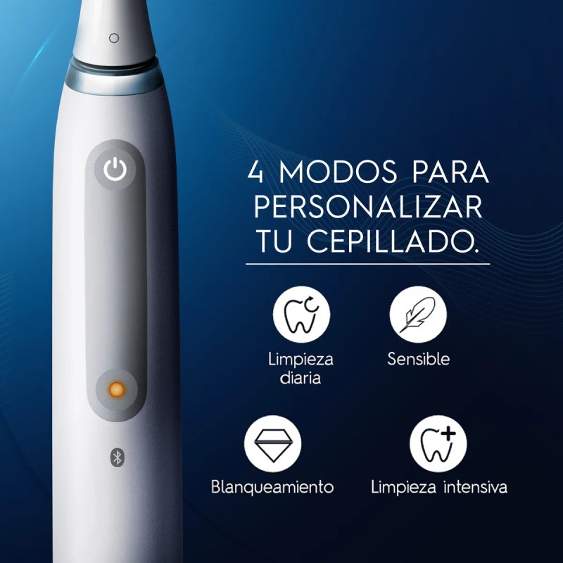 Oral Series Cepillo Dientes Eléctrico Cabezal Redondo Sensor Presión Blanco