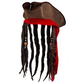 Boland 81938 Pirate Hat Dirty Jack with Hair Brown