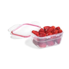 Starfrit LocknLock Easy Match Rectangular Plastic Food Container - 19oz/550ml - Airtight & Leakproof - 4-Sided Locking Lid - BPA Free