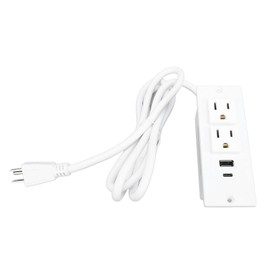 Conference Recessed Power Strip Table Socket Furniture Outlet PD 20W Fast Charging 2 USB Ports 1.5m Cord
