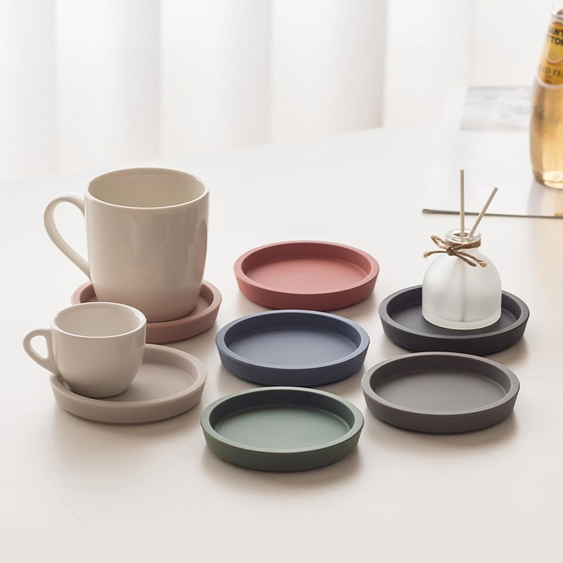 Carrotez Thick Silicone Coasters for Drinks, Round Bulky Cup Coasters