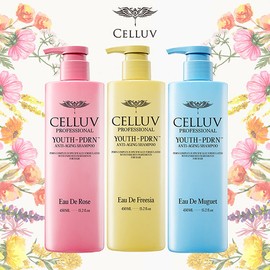 Celeb by Jacqueline (Hyundai Home Shopping) [CELLUV] 3 bottles of Celeb YOUTH PDRN shampoo 450ml (1 rose + 1 freesia + 1 muguet), single attribute / 셀럽바이재클린 (현대홈쇼핑) [CELLUV] 셀럽 YOUTH PDRN 샴푸 450ml 3통 구성(로즈 1 + 프리지아 1 + 뮤게 1), 단일속성