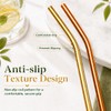 Bamily 12 Pcs Reusable Metal Straws, Curved Stainless Steel Straws