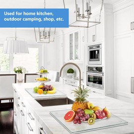 Acrylic Cutting Board with Non Slip Pad, 2PCS Acrylic Transparent Cutting Board, Clear Cutting Board for Countertop Clear Cutting Boards for Kitchen Camping Store