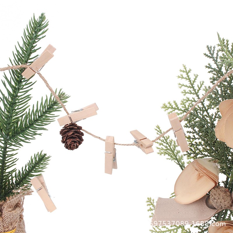 Wooden Wood Pinch Clips (Natural x 7.2cm x 24pcs) Delivery