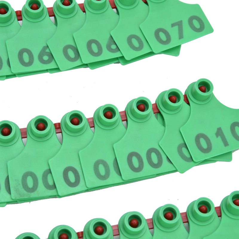 100Pcs TPU Pig Cow Ear Tag with Number 001‑100 Ear