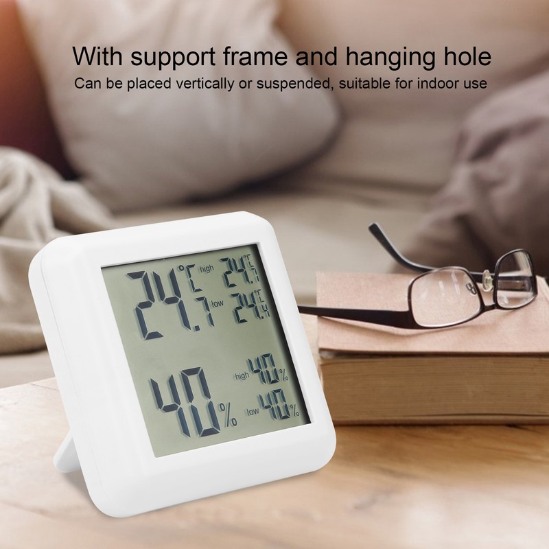 Thermometer Hygrometer Indoor Desktop Digital LCD Temperature Humidity Monitor Tester