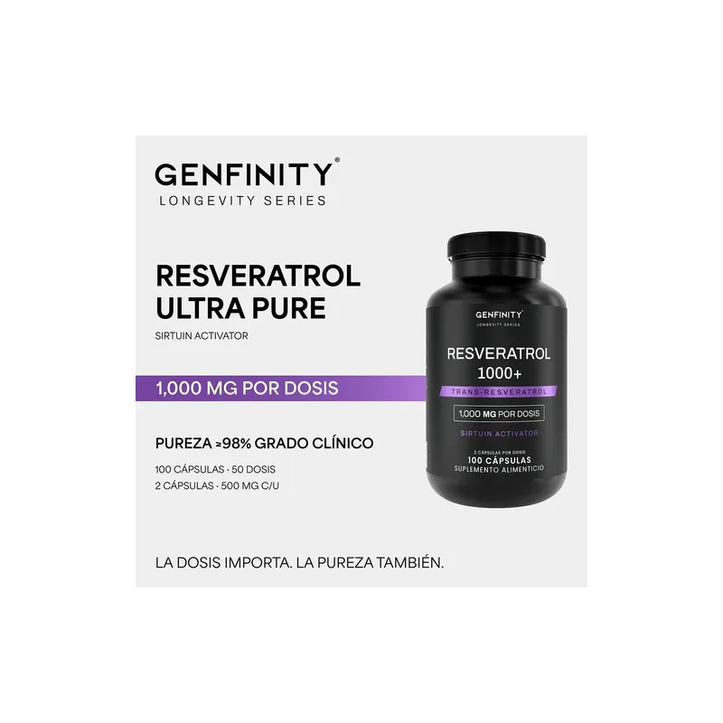 Resveratrol Ultra Pure - 1,000 Mgdosis - 100 Cáps -