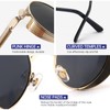 GLCLRS Polarized Steampunk Sunglasses, UV Protection, Metal Frame, Outdoor Circle