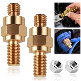 Side Post Battery Terminal Bolt 2 Set 3/8"-16&3/8"-24 Brass Standard Battery Side Post Long Stud Side Post to Top Post Battery Adapter Bolt Compatible with GM Post