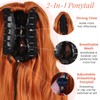 Ponytail Extension, Claw Clip Ponytail Extensions for Women Wavy Pony