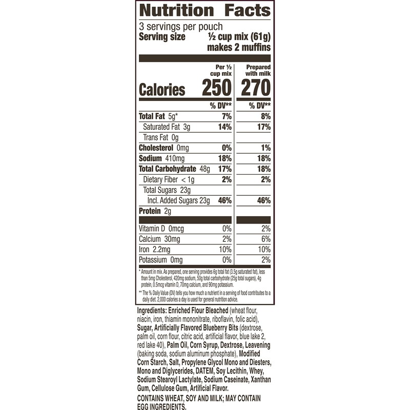 Betty Crocker Blueberry Muffin Mix, 6.5 oz (Pack of 9)