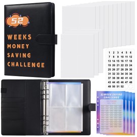 52 Week Money Saving Challenge Binder Budget Binder with Envelopes for Cash Stuffing with Evething Included 52 Pockets and Stickersn and 4 Planning Trackers - Money Organizer for Cash & Budget Planner