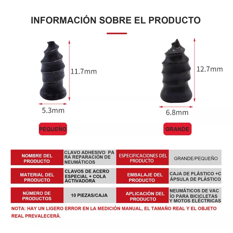 MOJIELONG Tornillo Tapón Para Reparación De Ponchadura De Llanta