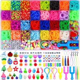 Loom Bands Kit 5500pcs, 20 Colours Rubber Loom Band kits for Girl, Boys Includes Clips Charms Beads and Other Accessories for DIY Bracelet Making Kits, Craft Kits, Best Christmas Birthday Gifts