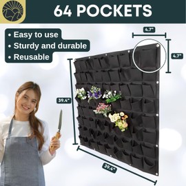 SunVara Vertical Wall Planter 64 Pockets Living Wall Garden