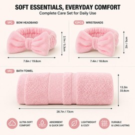 Spa Headband Set - Makeup Headband - Cotton Face Towel - Bow