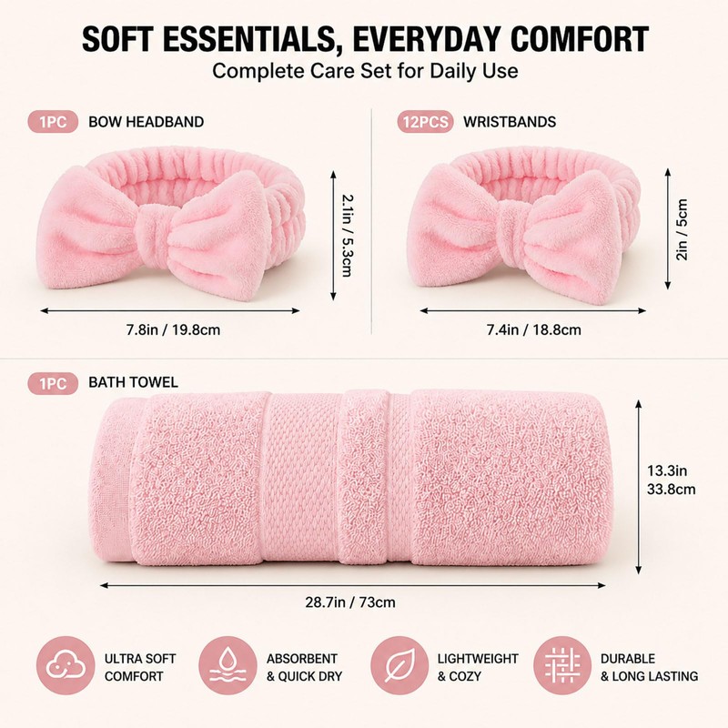 Spa Headband Set - Makeup Headband - Cotton Face Towel