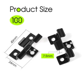 SUPAWAY Pack of 100 WPC Tile Clips WPC Clips 7.5 mm Plank Mounting Clips Stainless Steel Composite Clips for Mounting Decking WPC Decking Clips, Clamping Range 7.5 mm, Black