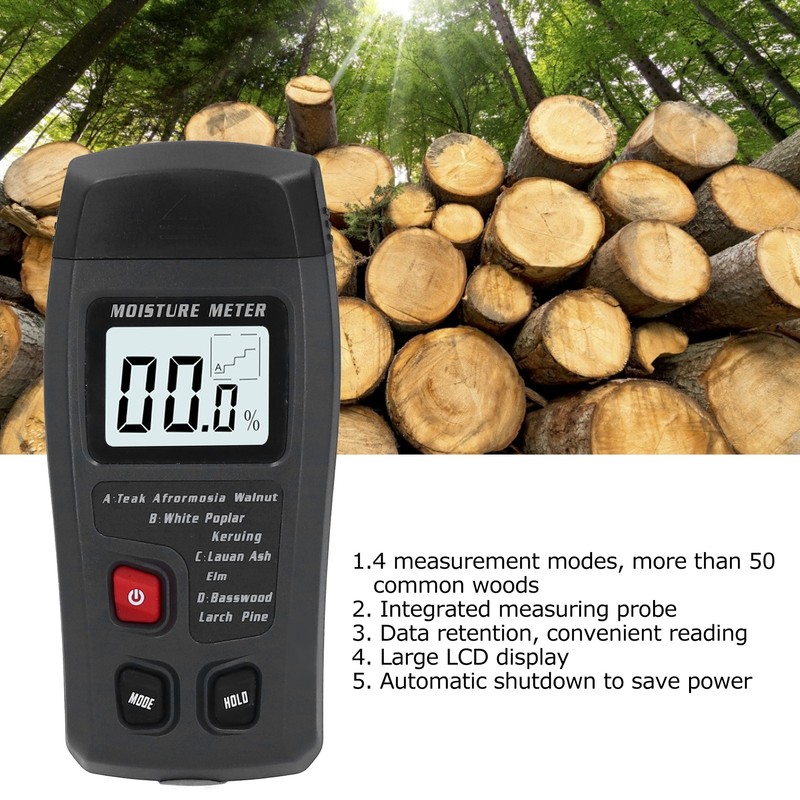 Wood Moisture Meter Handheld LED Digital Humidity Tester Detector Moisture