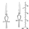 Petite Ankh Egyptian Cross .925 Sterling Silver Earrings