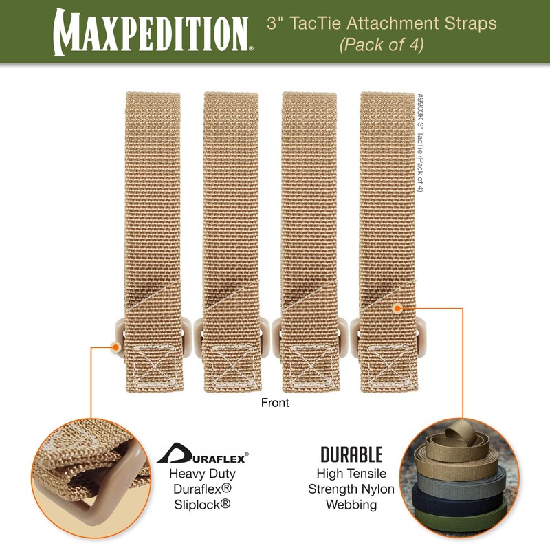 Maxpedition 3-Inch TacTile - Pack Of 4 (Khaki)