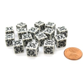 Q WORKSHOP: Five d6 Dice - Battle Dice - Sniper Set (White & Black)