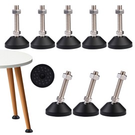 Pack of 8 Adjustable Feet M10 x 50 mm, Adjustable Feet with a Maximum Tilt Angle of 30°, Height Adjustment Screw Furniture Feet, 400 kg to Carry for Table Legs, Chair Legs and Hanging Chair Legs