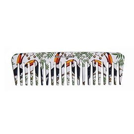 Rock & Ruddle Wide Tooth Comb. Perfect for Detangling Wet Hair and Applying Hair Color. Toucans Design