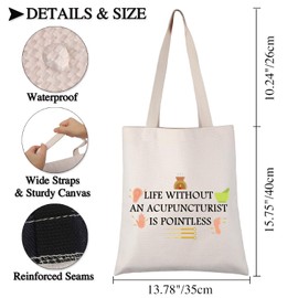 BDPWSS Acupuncturist Gift Acupuncture Therapist Gift Life Without Acupuncturist Is Pointless Acupuncture Lover Gift Tote Bag (Life Acupuncturist TGCA)