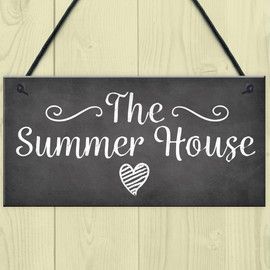RED OCEAN The Summer House Plaque Garden Shed Hanging Wall Door Decor Sign Chic Gifts For Her