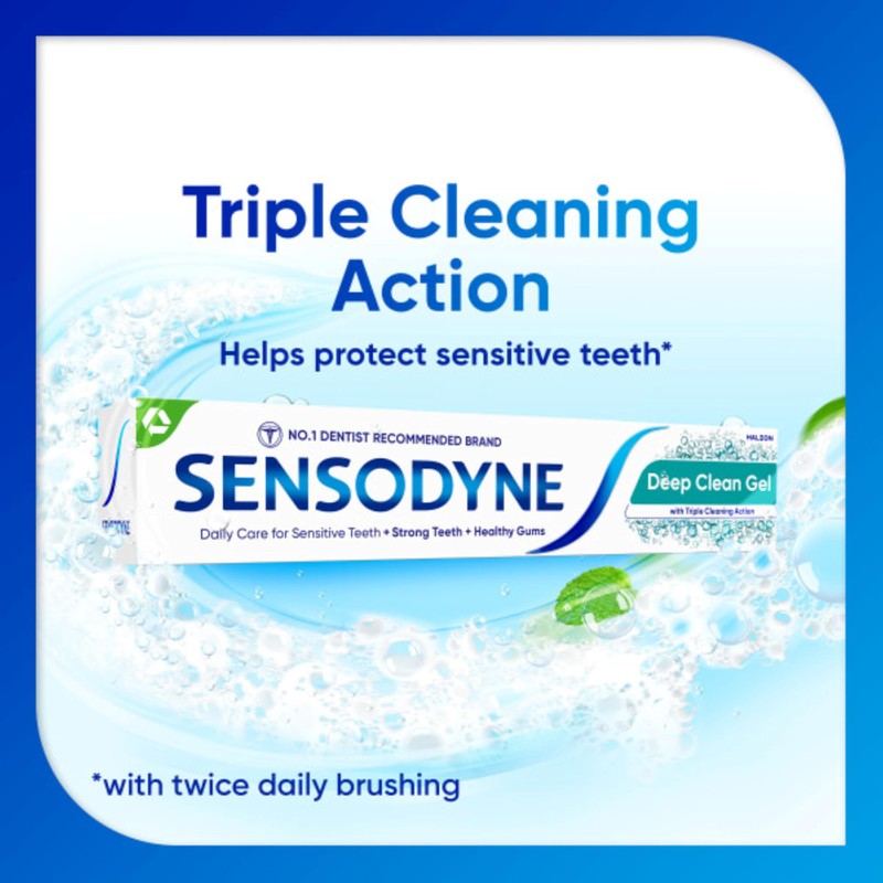 Sensodyne Toothpaste Daily Care Deep Clean Gel, Sensitive Toothpaste for