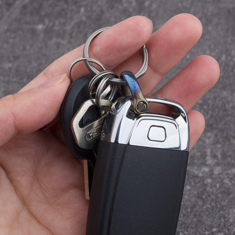 [TISUR] Key Ring Titanium Shackle Key Car Motorcycle Keychain Cute