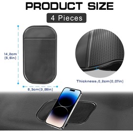 4 Stück Auto Armaturenbrett Anti Rutsch Matten, Antirutschmatte Handy,Silikon-Fixiermatte, Antirutschmatte Handy,Antirutschmatte Auto Handy, Hält Handy, Schlüssel,(142×83mm)