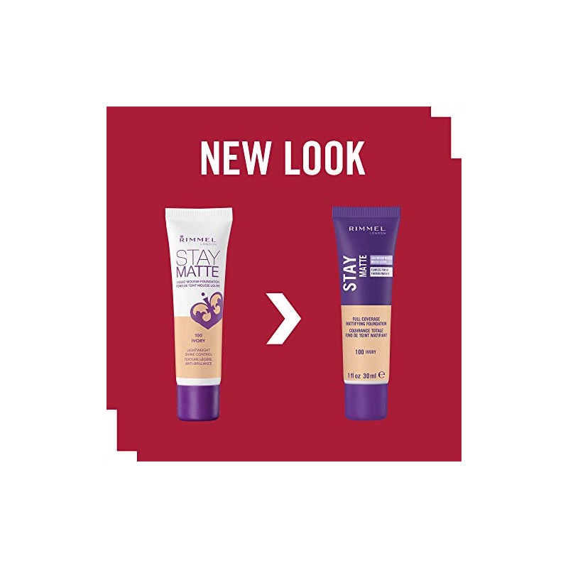 Rimmel Stay Matte Foundation, Light Porcelain, 1 Fluid Ounce