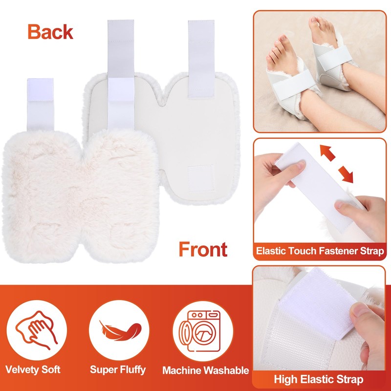 4 Pcs Elbow and Heel Protector Medium Sheepskin Heel Arm