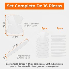 16PCS Protector de Puertas Automovil, Protectores contra ArañAzos para Puerta del Auto en 3D, Autoadhesivo Impermeable, Adecuado para AutomóViles, Todoterrenos, Deportivos(Transparente)