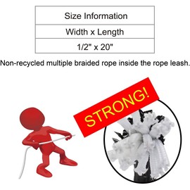 Kruz Short Traffic Leash - KZROPE5020-03L - Soft Silicone Grip - Click & Lock Snap - Heavy-Duty Reflective Dog Rope for Security, Safety and Control - Walking, Running, Training - Red - 1/2" x 20"