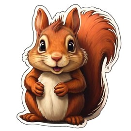 Cute Squirrel Stickers for Water Bottle 3in, 3Pcs Waterproof Vinyl Kawaii Animal Stickers for Laptop Skateboard Scrapbooking Journal Luggage Bike Phone, Squirrel Stickers for Kids Adults.(S99)