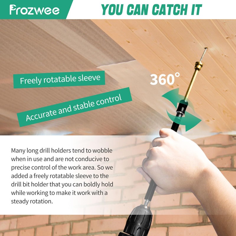Prozwee 2-Pack 8.6-Inch Quick Release Bit Holder with Free-Spinning Sleeve,1/4"